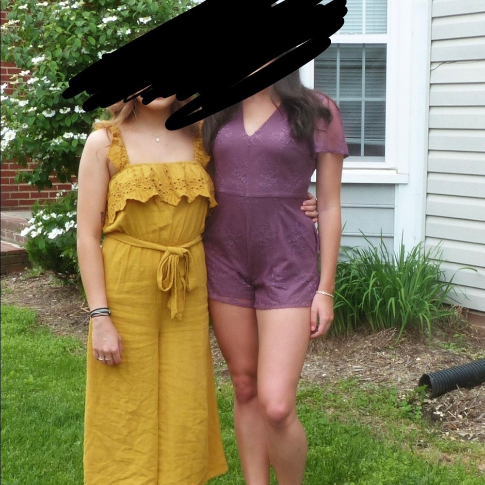 Purple romper, size medium, like new, worn one time in photo